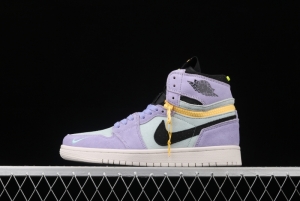 Air Jordan 1 Switch Violet Violet zipper high top cultural basketball shoes CW6576-500