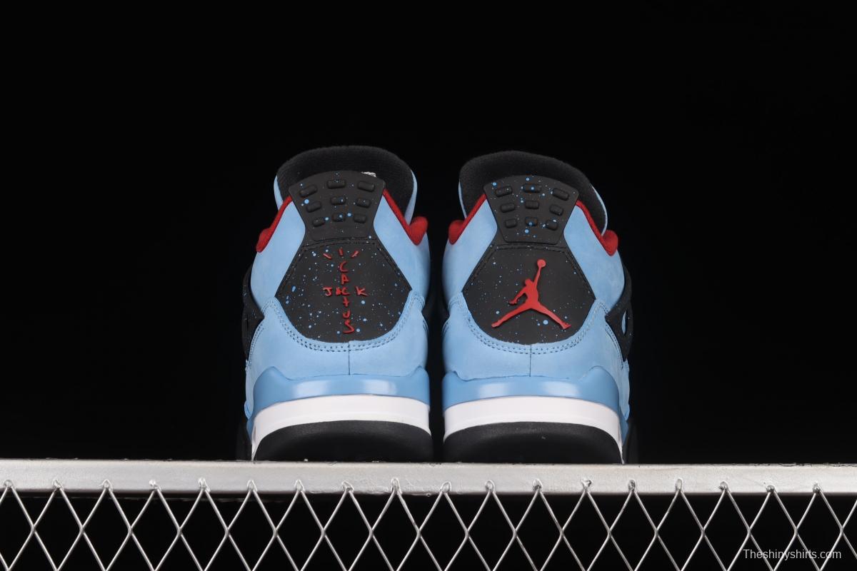 Travis Scott Cactus Jack x Air Jordan 4 Retro AJ4 joint style suede blue 308497-406