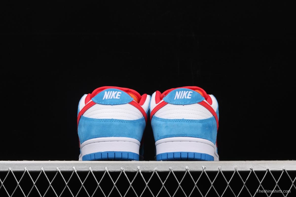 NIKE SB DUNK Low Doraemon robot cat theme color matching low upper skateboard shoes 819674-420