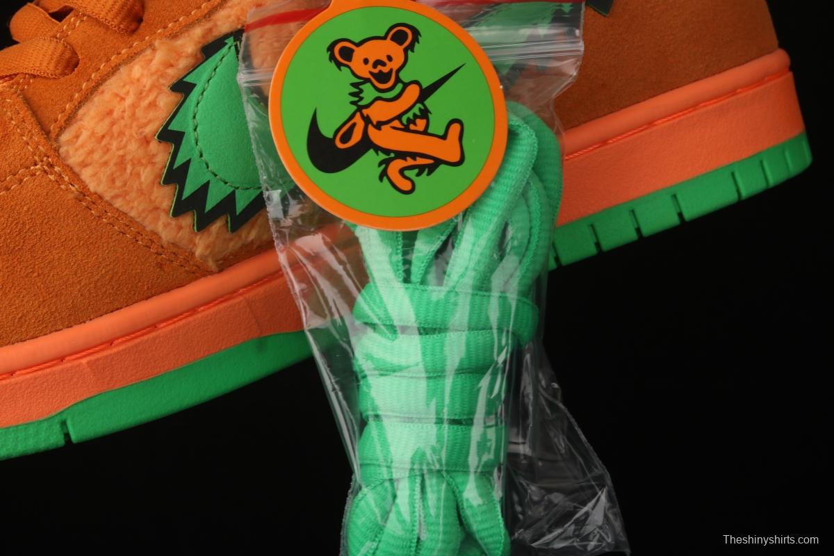 Grateful DeAdidas x NIKE SB DUNK Low Yellow Bear joint style yellow and green bear sports skateboard shoes CJ5378-800