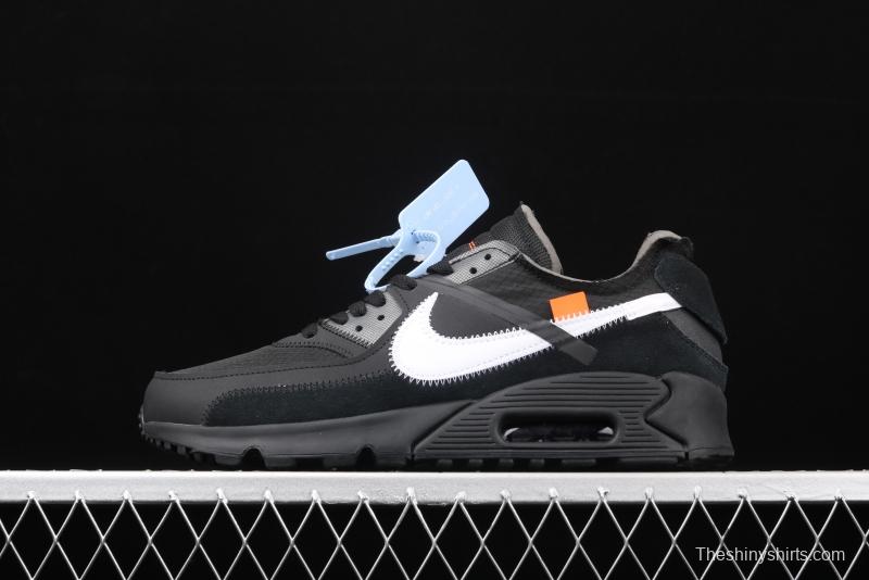 OFF-White x NIKE Air Max 90 OW joint limited edition classic air cushion running shoes AA7293-001