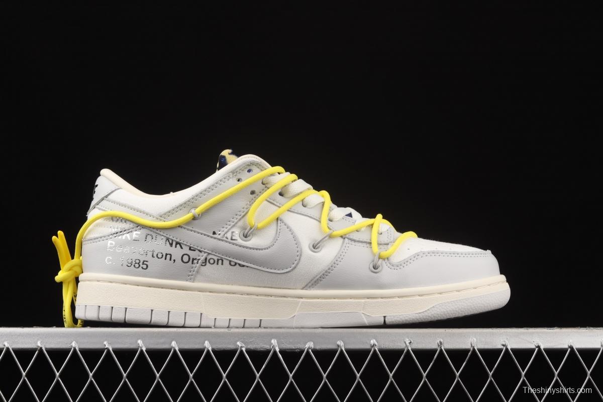 OFF-White x NIKE DUNK Low 04 of 50 OW grey leisure sports skateboard shoes DM1602-120