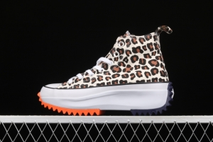 JW Anderson x Converse Run Star Hike white leopard pattern heightened casual board shoes 166862C