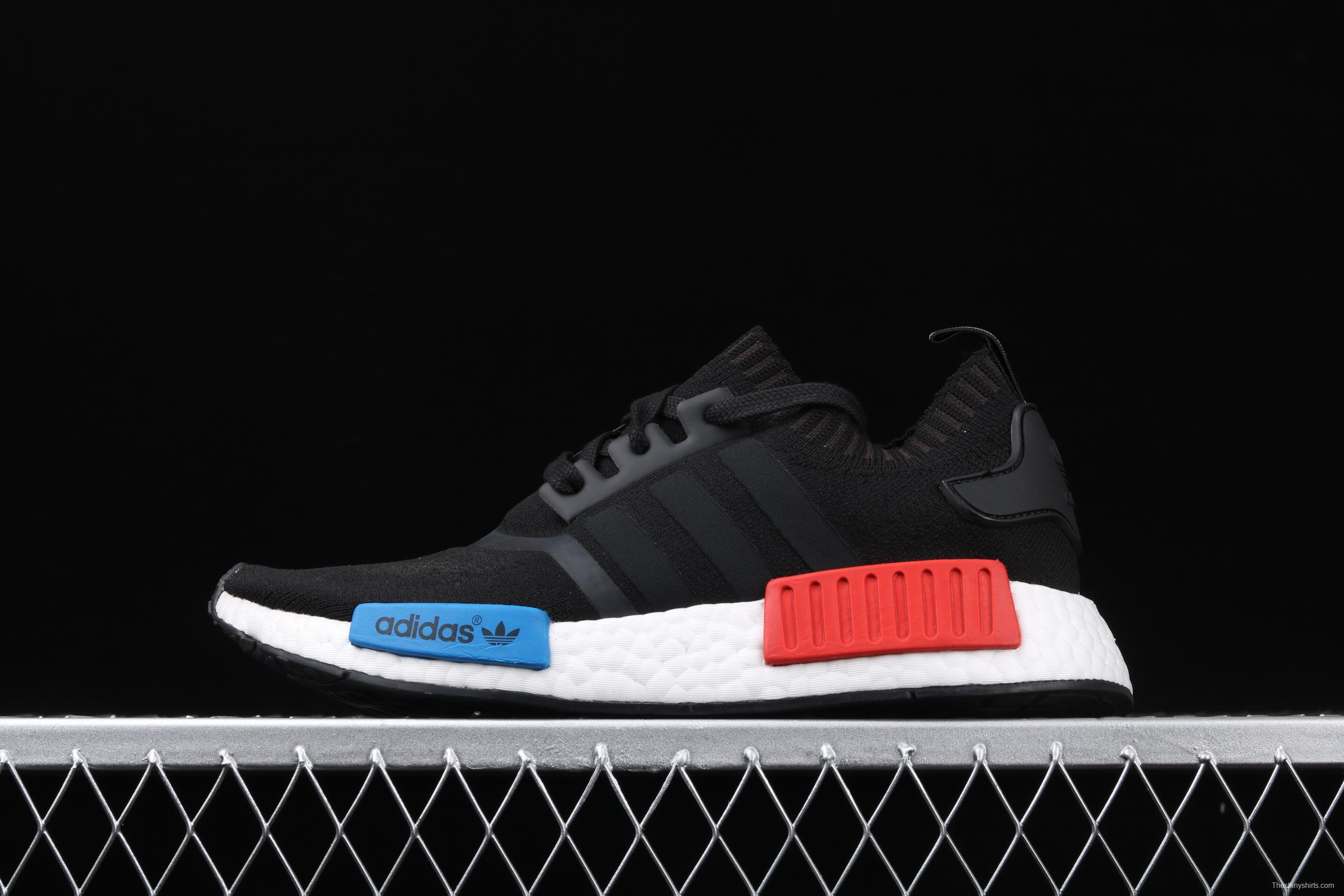 Adidas NMD_R1 Boost competes for S79168 black, blue and red color matching. Dongguan original large particles feel super soft.