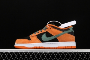 NIKE SB DUNK Low SP Ceramic dunk series carrot yellow and black low-side leisure sports skateboard shoes DA1469-001