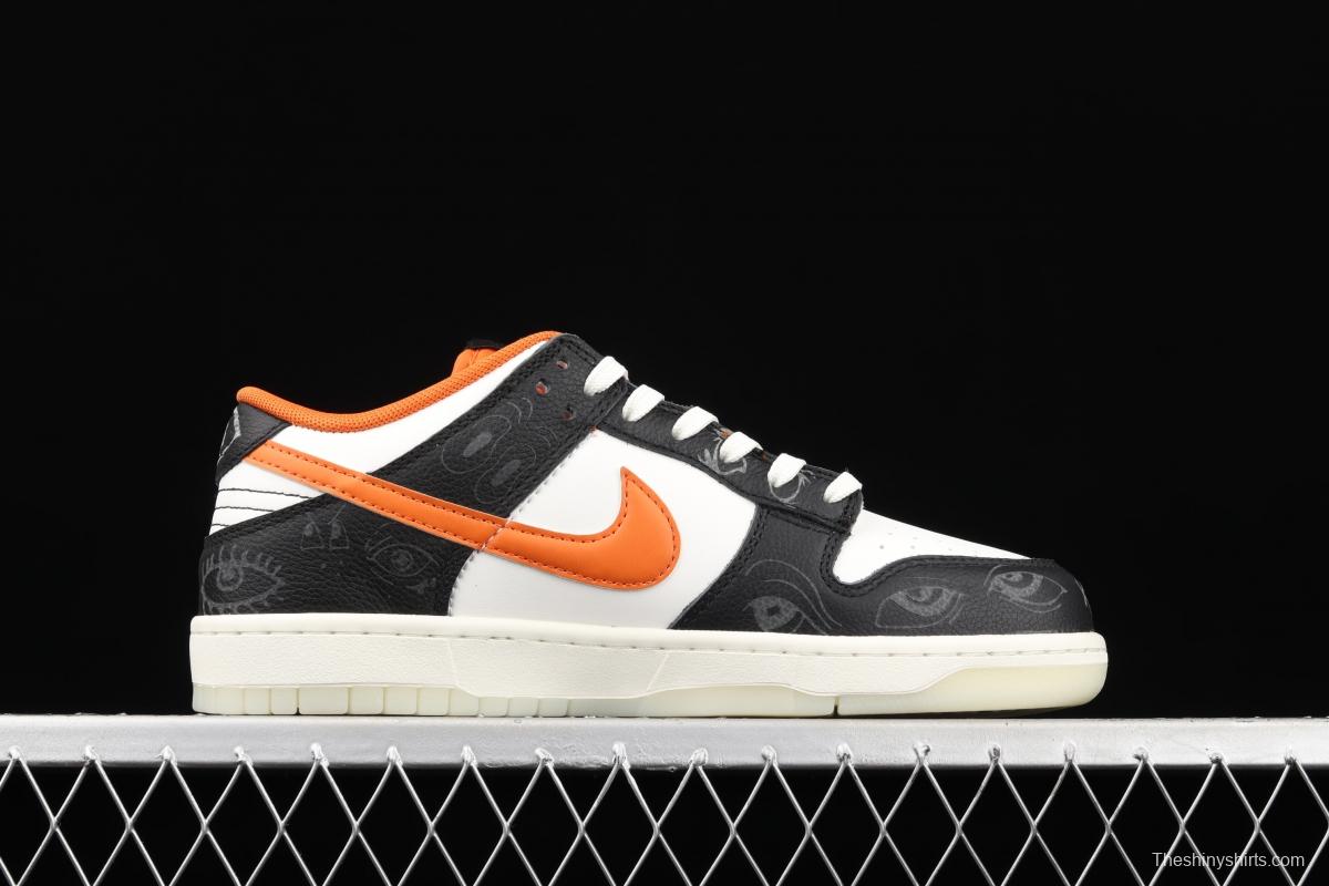 NIKE SB DUNK Low Halloween black, white and orange luminous Halloween SB rebound fashion casual board shoes DD3357-100