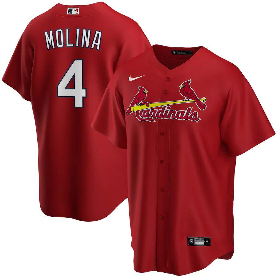 Men's Yadier Molina Red Alternate 2020 Player Team Jersey