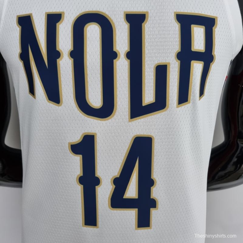 2022 New Orleans Pelicans Ingram#14 City Edition Williams #1 White NBA Jersey