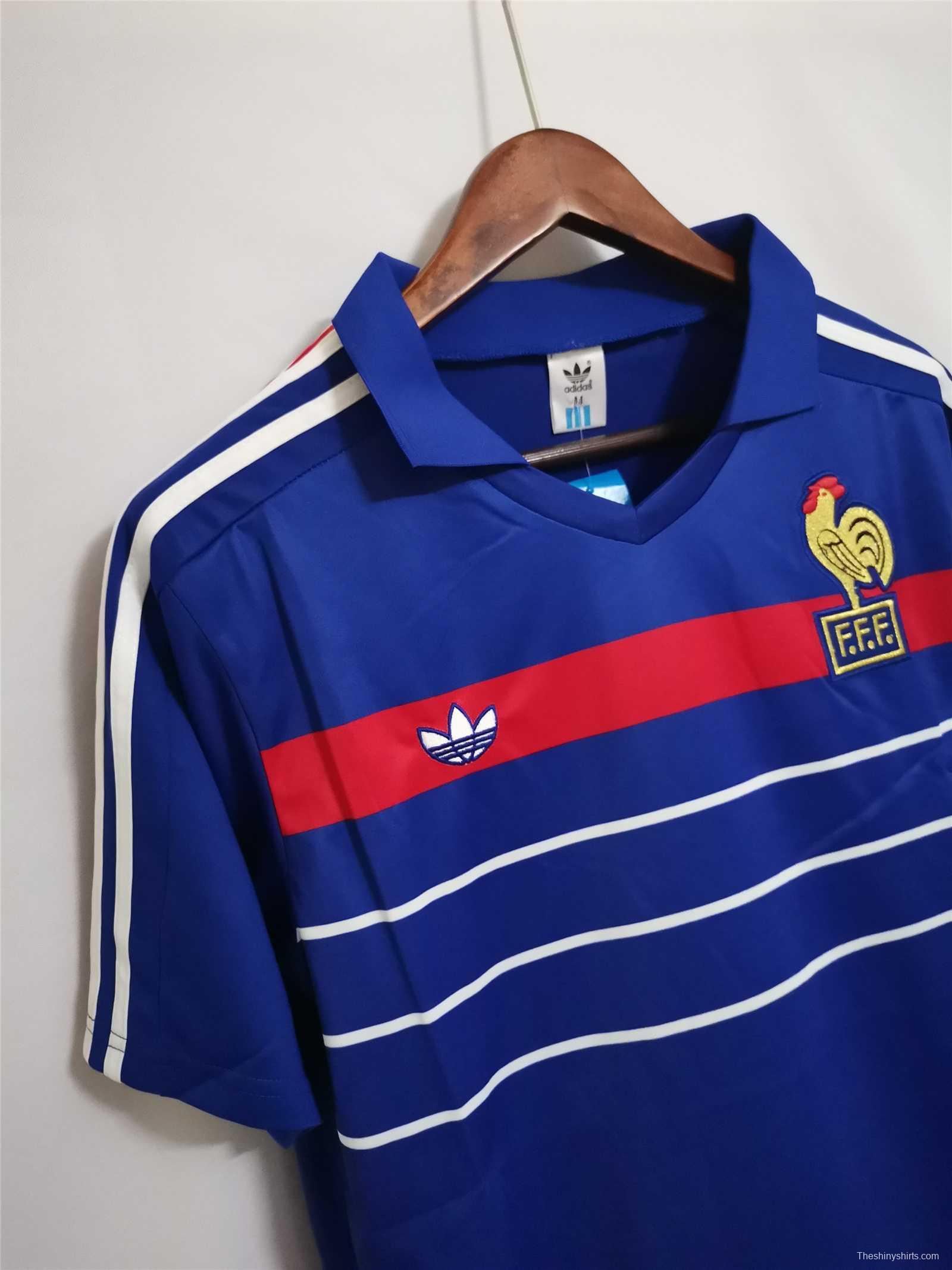 Retro 1984 France Home Soccer Jersey