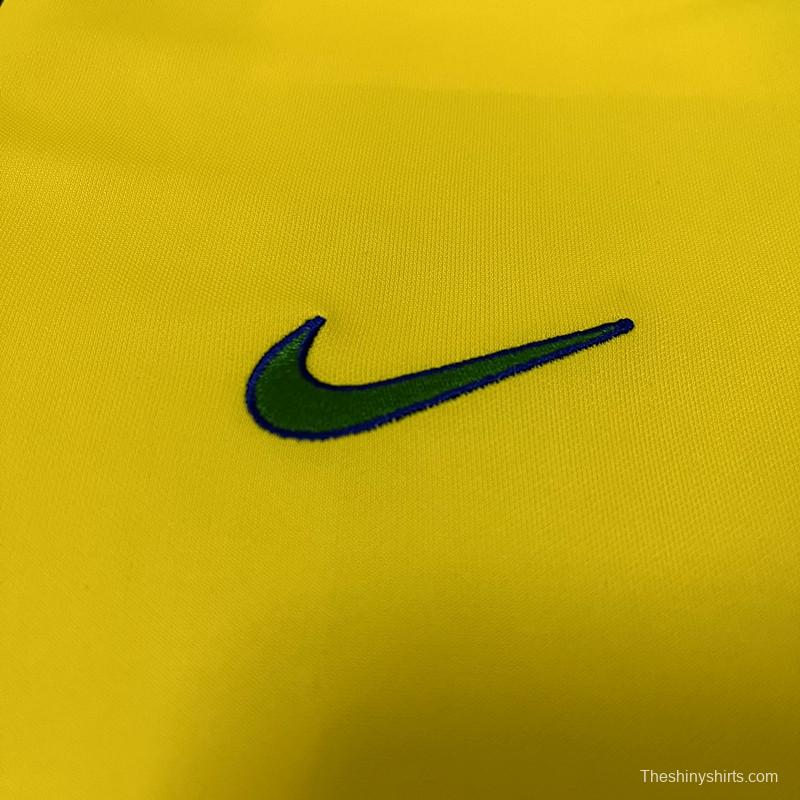 Retro 1997 Brazil Home Soccer Jersey