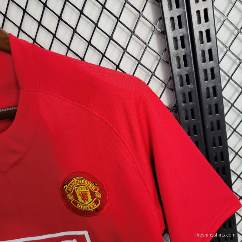 Retro 07-08 Manchester United Home Premier League Jersey