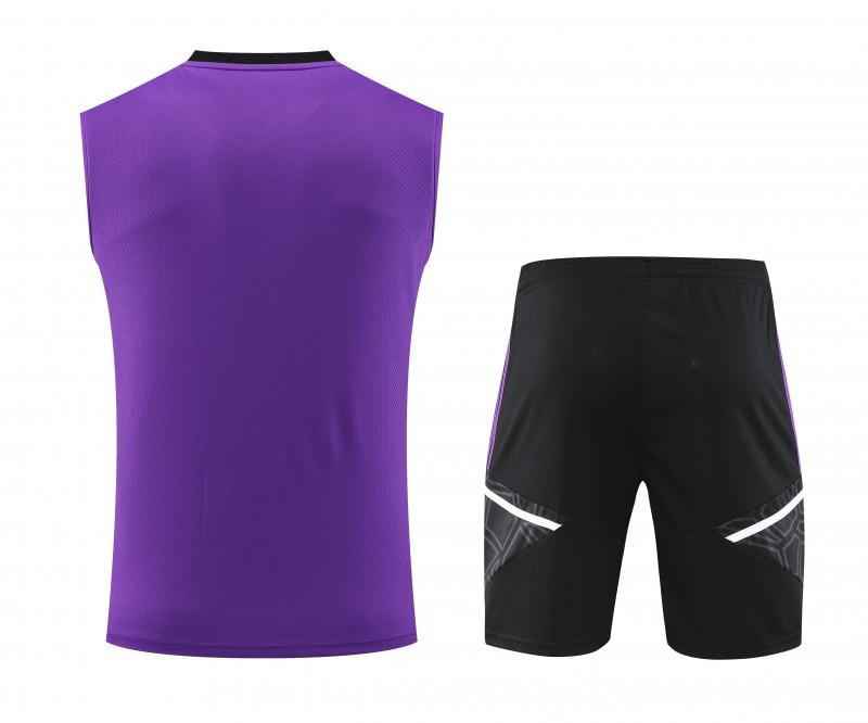 23-24 Real Madrid Purple Vest Jersey+Shorts