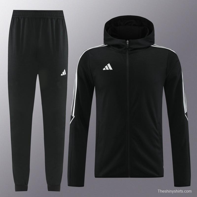 2024 Adidas Black Full Zipper HoodieJacket+Pants