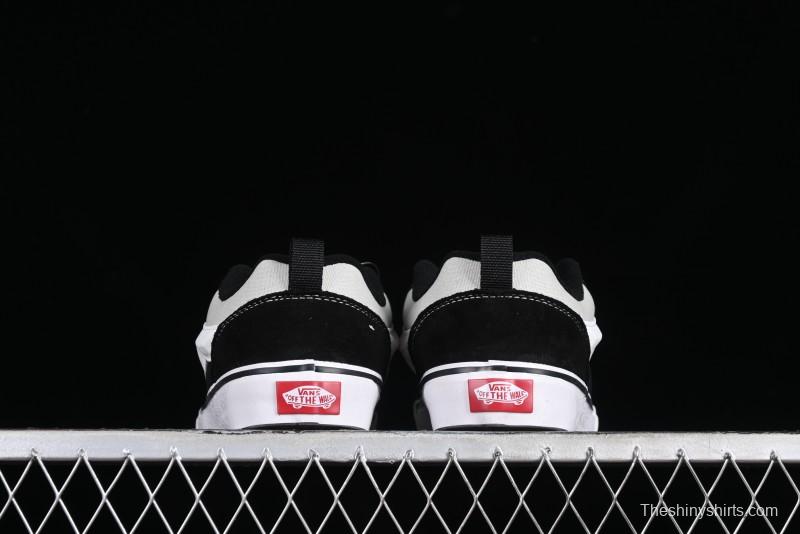 Vans Classics Knu Skool Patchwork Letter Lace-Up Chunky Tongue Platform Sneakers - VN0009QCBLK