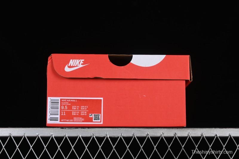 Nike Air Max 1 Retro Running Shoes with Half-Sole Air Cushion - HF7746-100