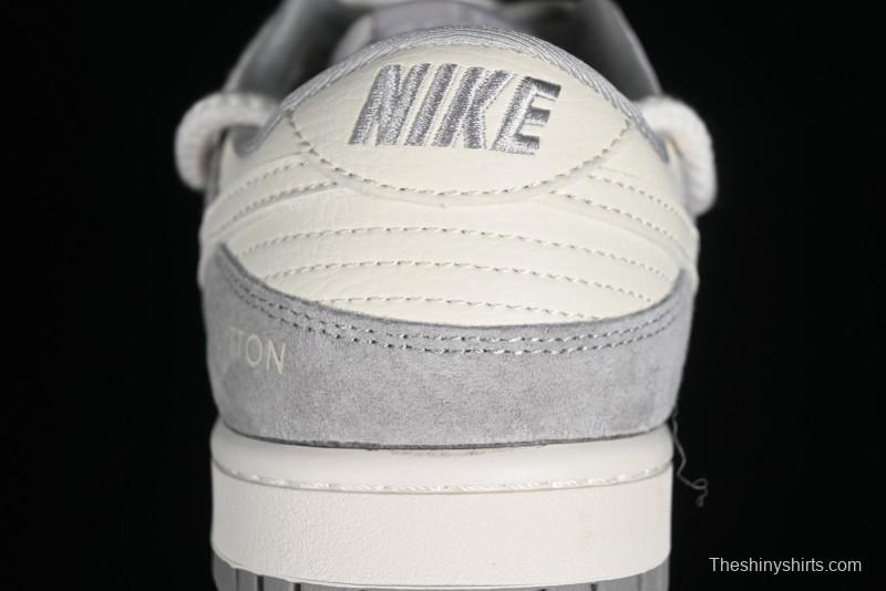 Nike SB Dunk Low LV Collaboration - Beige Grey Strap Pig Suede Anniversary High-End Custom Low-Top Casual Sneakers - SJ2068-237