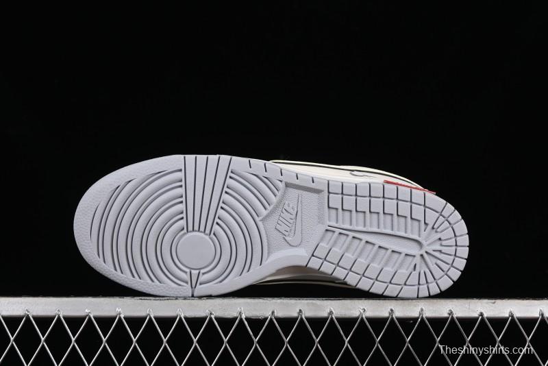 Nike SB Dunk Low Supreme Collaboration - Light Grey Anniversary Customized Low-Top Casual Skate Shoes - DJ2024-005