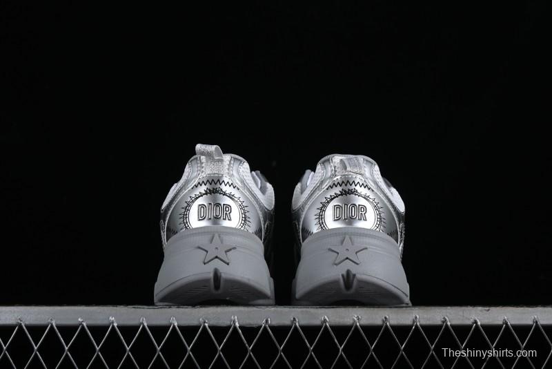 Dior Chrono Round Toe Lace-Up Lifestyle Casual Running Sneakers - 59K GREY