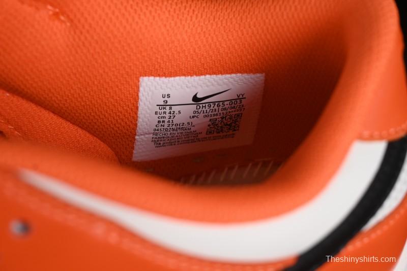Nike SB Dunk Low Casual Skate Shoes in White, Orange, and Black - DH9765-003