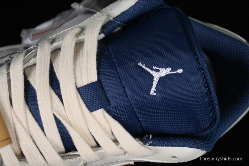 Nike Air Jordan 1 Low AJ1 Retro Basketball Shoes Panda Prank Voyage Theme - 553558-414