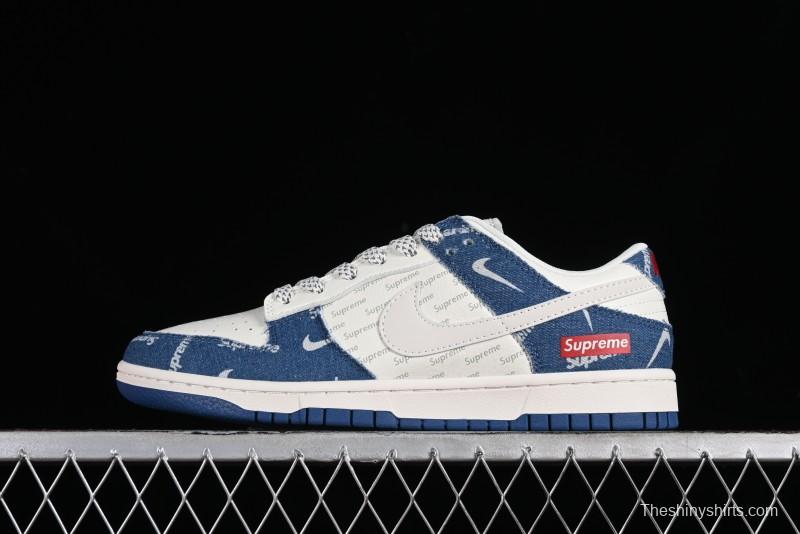 Nike Dunk Low Supreme - Denim Blue Jeans Anniversary High-End Customized Low-Top Casual Sneakers - FC1688-194