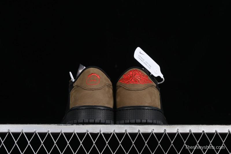 Nike Travis Scott x Air Jordan 1 Low OG AJ1 Reverse Swoosh Sneakers - DM7866-202