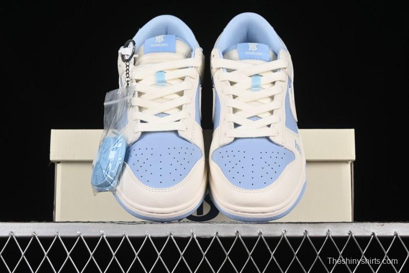 Nike SB Dunk Low Burberry Collaboration - Bondi Blue Anniversary High-End Custom Low-Top Casual Sneakers - BB5252-601