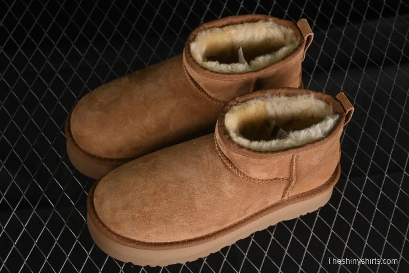 UGG Classic Ultra Mini Platform 3CM Wool Short Boots with TREADLITE Outsole - 1135092