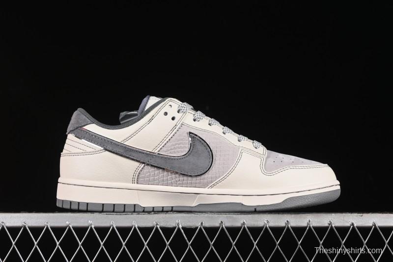 Nike SB Dunk Low Black Wukong Series - Light Gray Swoosh Anniversary Custom Low-Top Casual Skate Shoes - SJ1098-013