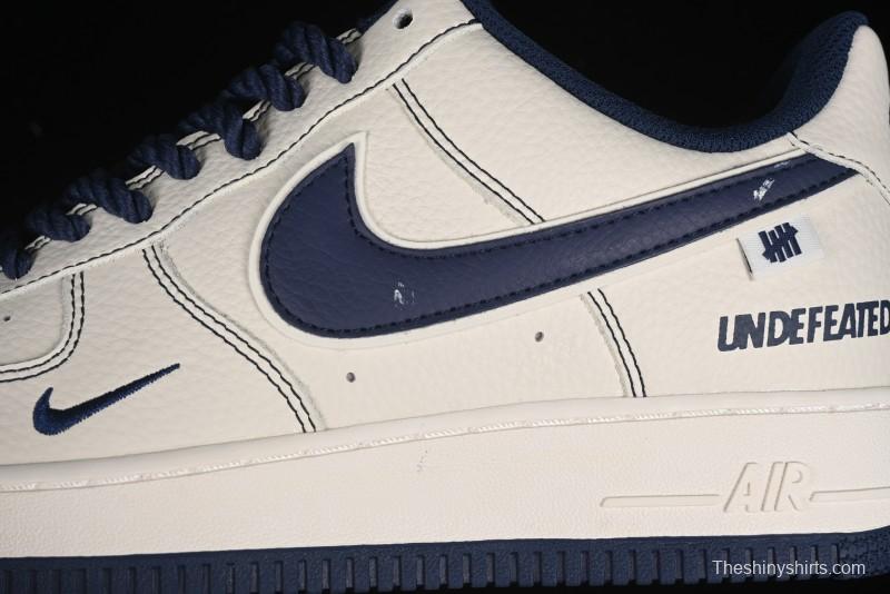 Nike Undefeated x Air Force 1 Low Casual Sneakers in Dark Blue Hemp with Reflective Details - UT2023-205