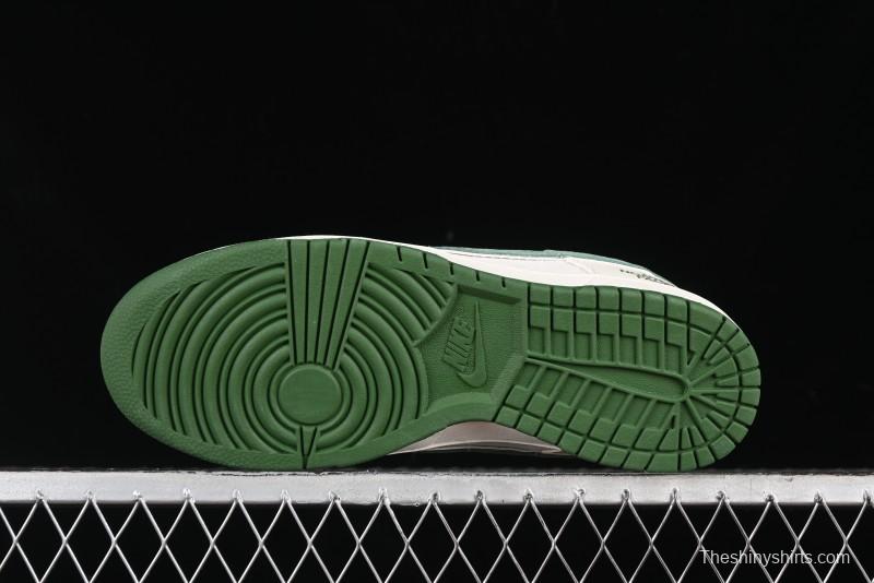 Nike SB Dunk Low The North Face Collaboration - Pig Leather Green Swoosh Anniversary Custom Low-Top Casual Skate Shoes - DQ1098-511