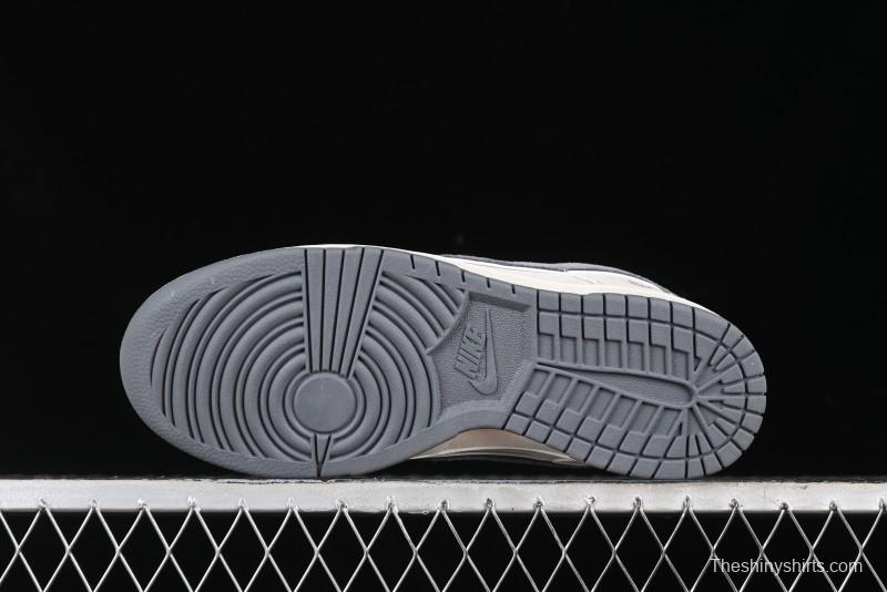 Nike SB Dunk Low Stussy Collaboration - Off White Grey Pig Anniversary Custom Low-Top Casual Skate Shoes - XX2025-888