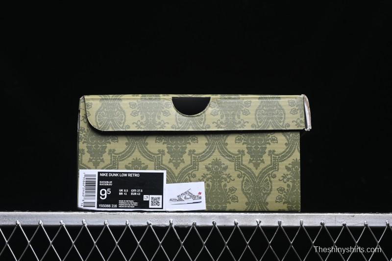 Nike SB Dunk Low Gucci Collaboration - Beige Black Jacquard Swoosh Anniversary High-End Custom Low-Top Casual Sneakers - YX5066-216