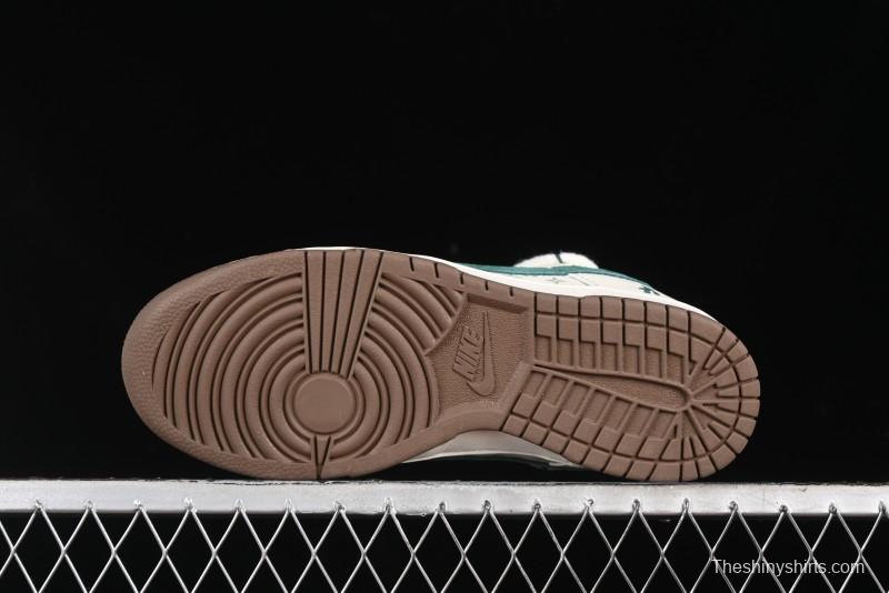 Nike SB Dunk Low Violent Bear Series - Strap Beige Green Check Anniversary High-End Custom Low-Top Casual Sneakers - SJ2068-292