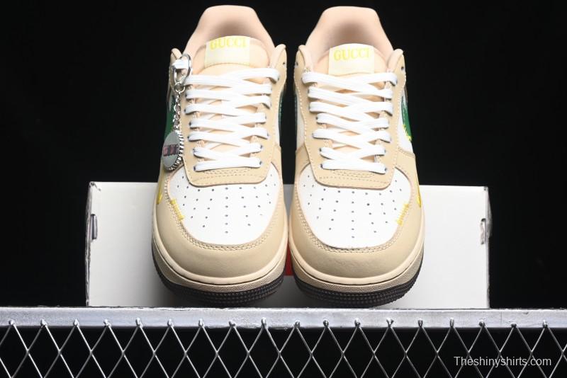 Nike Air Force 1'07 Low Gucci Collaboration White Brown Green Low-Top Casual Sneakers - KK1988-024