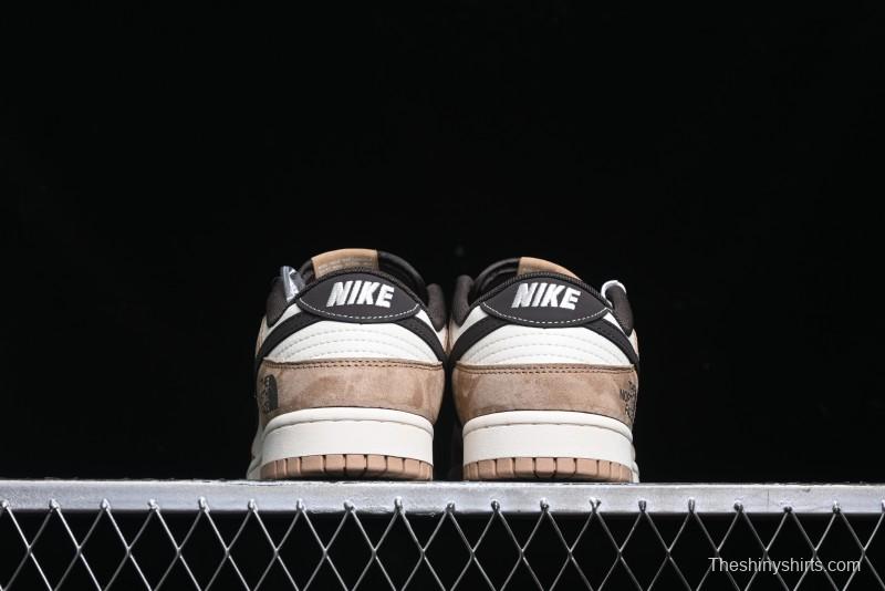 Nike SB Dunk Low The North Face Collaboration - Black White Brown Anniversary High-End Custom Low-Top Casual Skate Shoes - XS1086-004