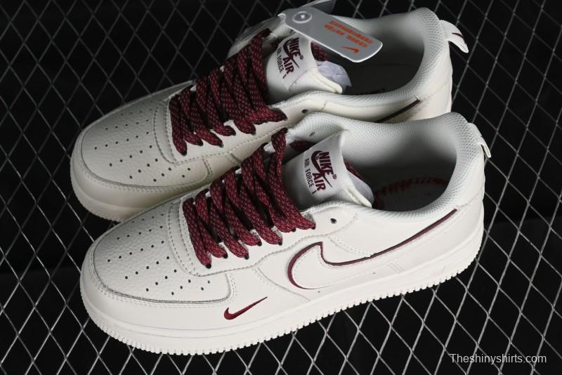 Nike Air Force 1 '07 Low Classic Burgundy Mini Swoosh Starry Sky Low-Top Casual Sneakers - MJ0319-025