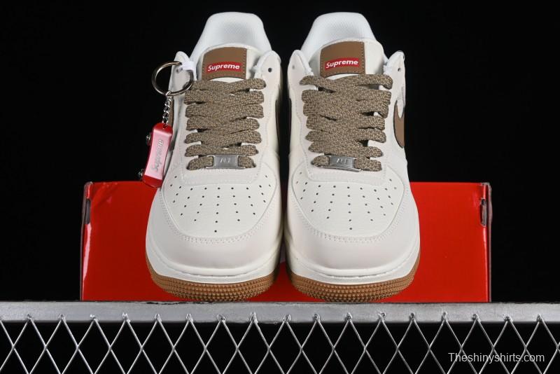 Supreme x Nike Air Force 1 '07 Low Skateboarding Shoes - Coffee Brown - HD1968-019