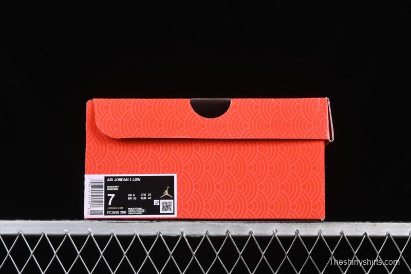 Nike Air Jordan 1 Low Retro Basketball Shoes - Stussy Grey Snake Custom - FC1688-200