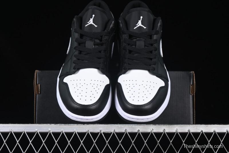 Nike Air Jordan 1 Low Retro Basketball Shoes in Black and White - 553558-043