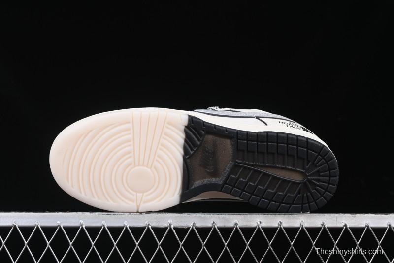 Nike SB Dunk Low The North Face x CDG Triple Collaboration Black Letter Grey Swoosh Anniversary Custom Low-Top Casual Skate Shoes - DM6868-029