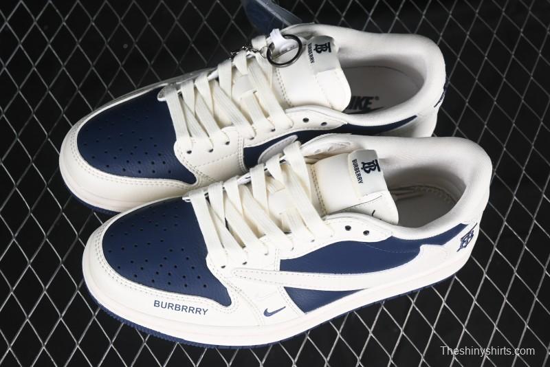 Nike Travis Scott x Fragment Design x Air Jordan 1 Low OG SP AJ1 Burberry Collaboration - BB6588-312
