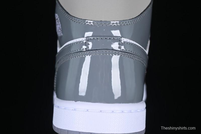 Nike Air Jordan 1 Mid AJ1 White Grey Mid Top Casual Sneakers - HF3193-100