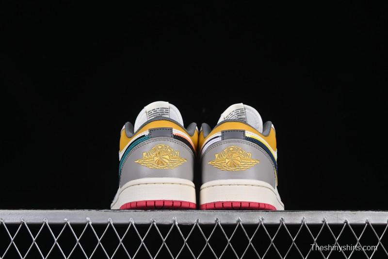 Nike Air Jordan 1 Low AJ1 Mismatched Swoosh Casual Sneakers - HV4511-133