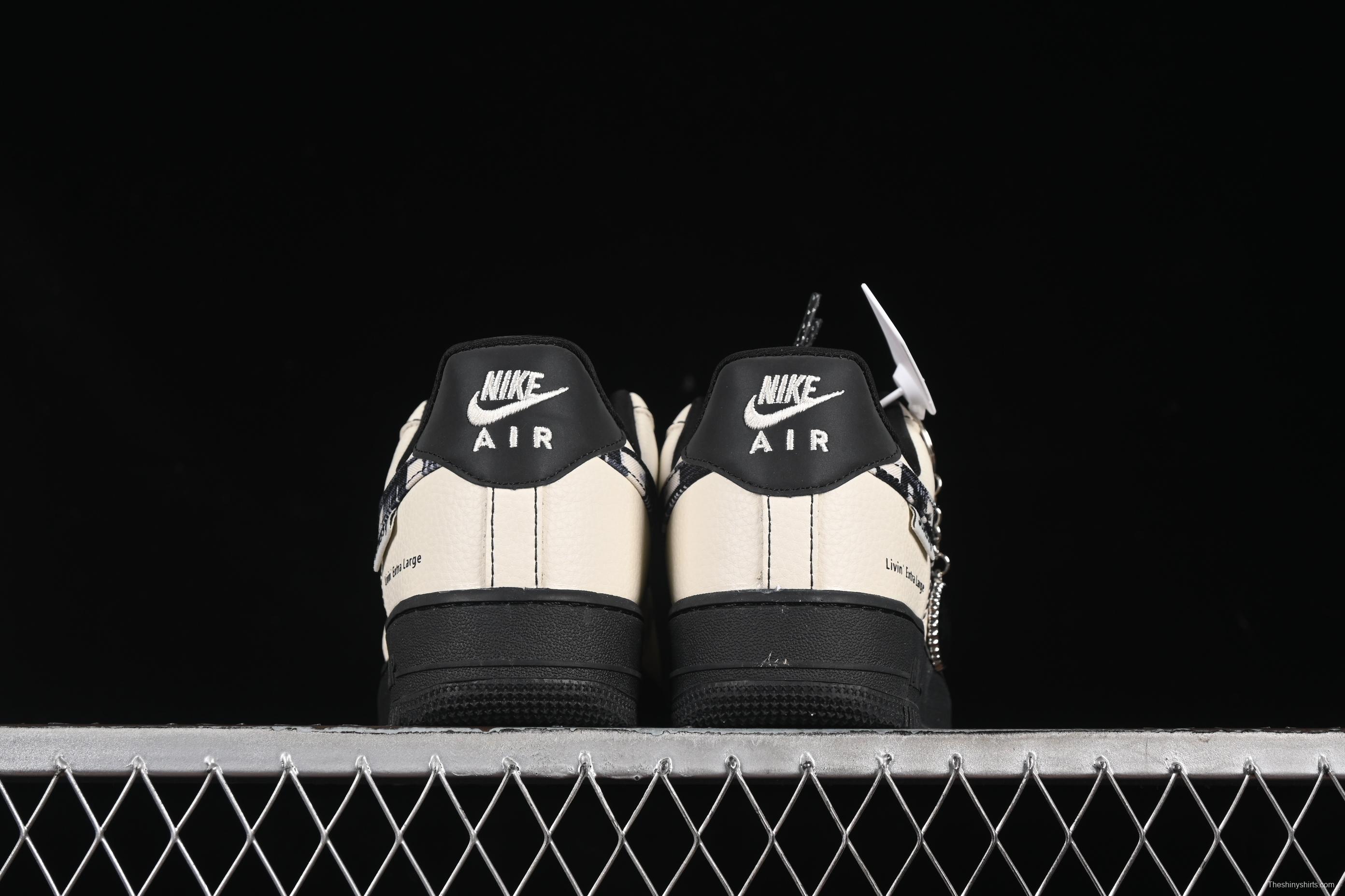 Nike Air Force 1 '07 Low Stussy Collaboration Checkerboard Black White Low-Top Casual Sneakers - KK1988-071