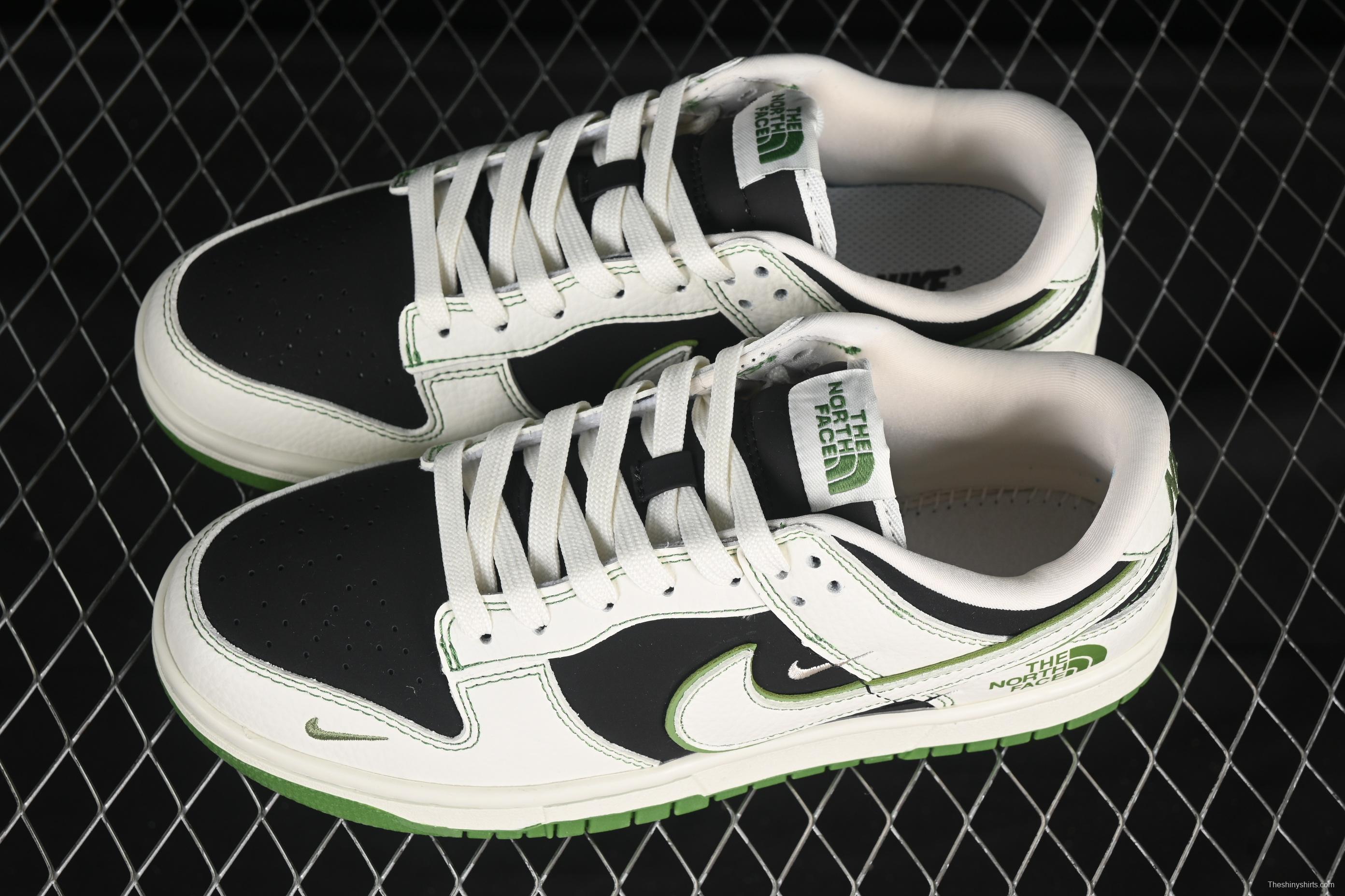 Nike SB Dunk Low The North Face Collaboration Cream White Black Green Anniversary Custom Low-Top Skate Shoes - SC9207-405