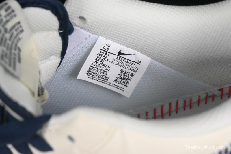 Nike Air Force 1 '07 Low Dior Collaboration Blue Iridescent Swoosh Casual Sneakers - XS1958-569