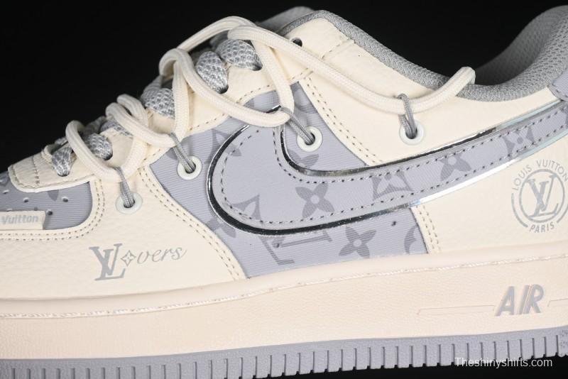 Nike Air Force 1'07 Low LV Collaboration Grey Print Drawstring Casual Sneakers - DM6868-062