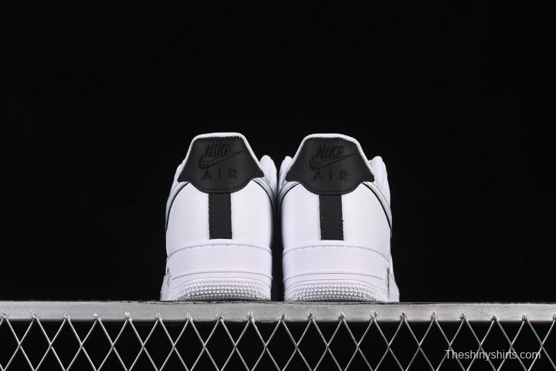 Nike Air Force 1 '07 Low Casual Sneakers in White-Black Gradient with Full-Length Air Cushion - ZH0316-078