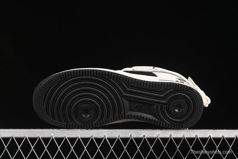 Nike Air Force 1 '07 Low Stussy Collaboration Black Diamond Lace-Up Casual Sneakers - DM6868-073